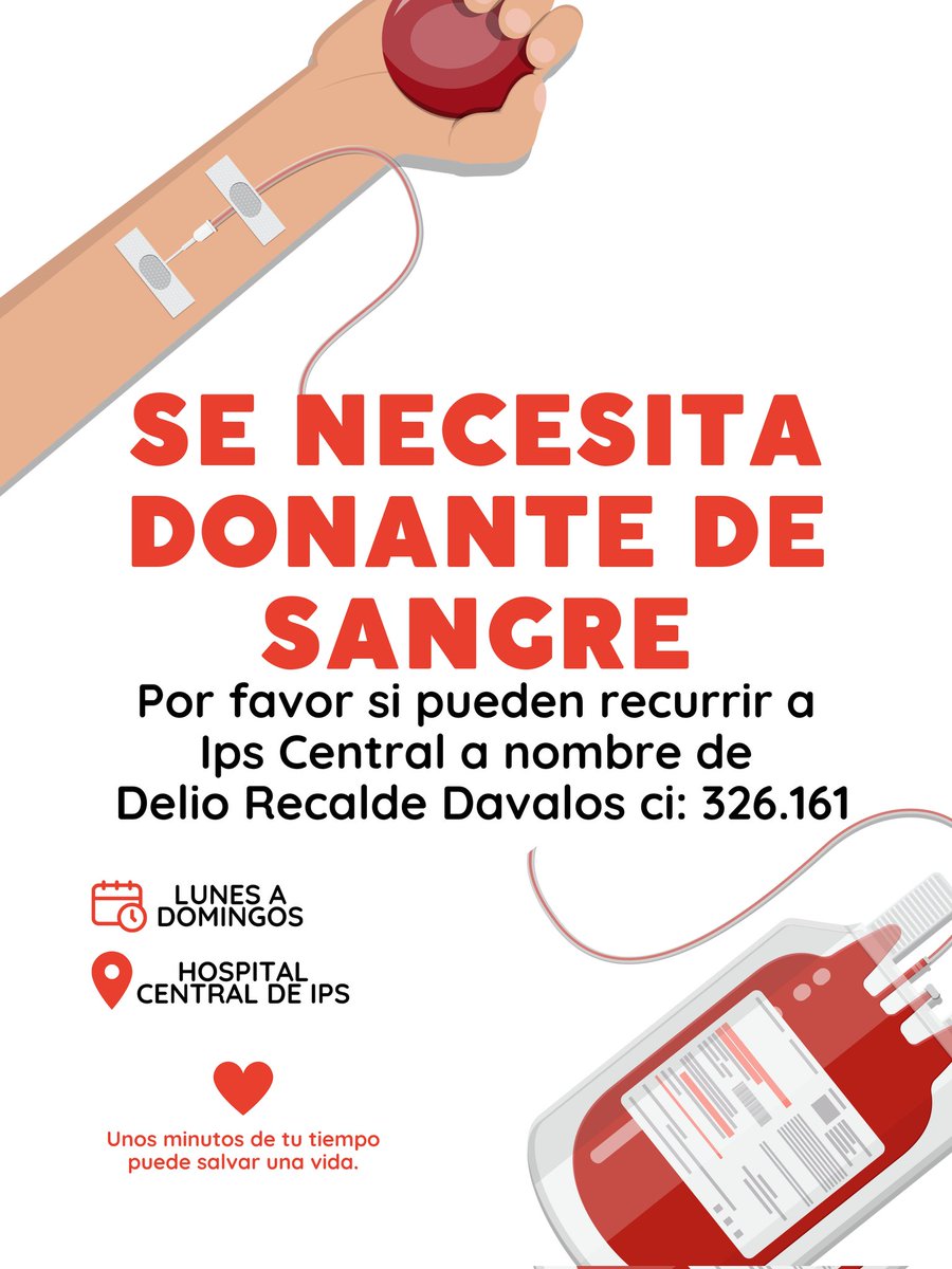 salvandohocicos's tweet photo. Mi abuelo está necesitando donantes de sangre, si alguien tiene la posibilidad de acudir o en todo caso me ayudas compartiendo 🙏🏻

Gracias https://t.co/PhaRGJupfD