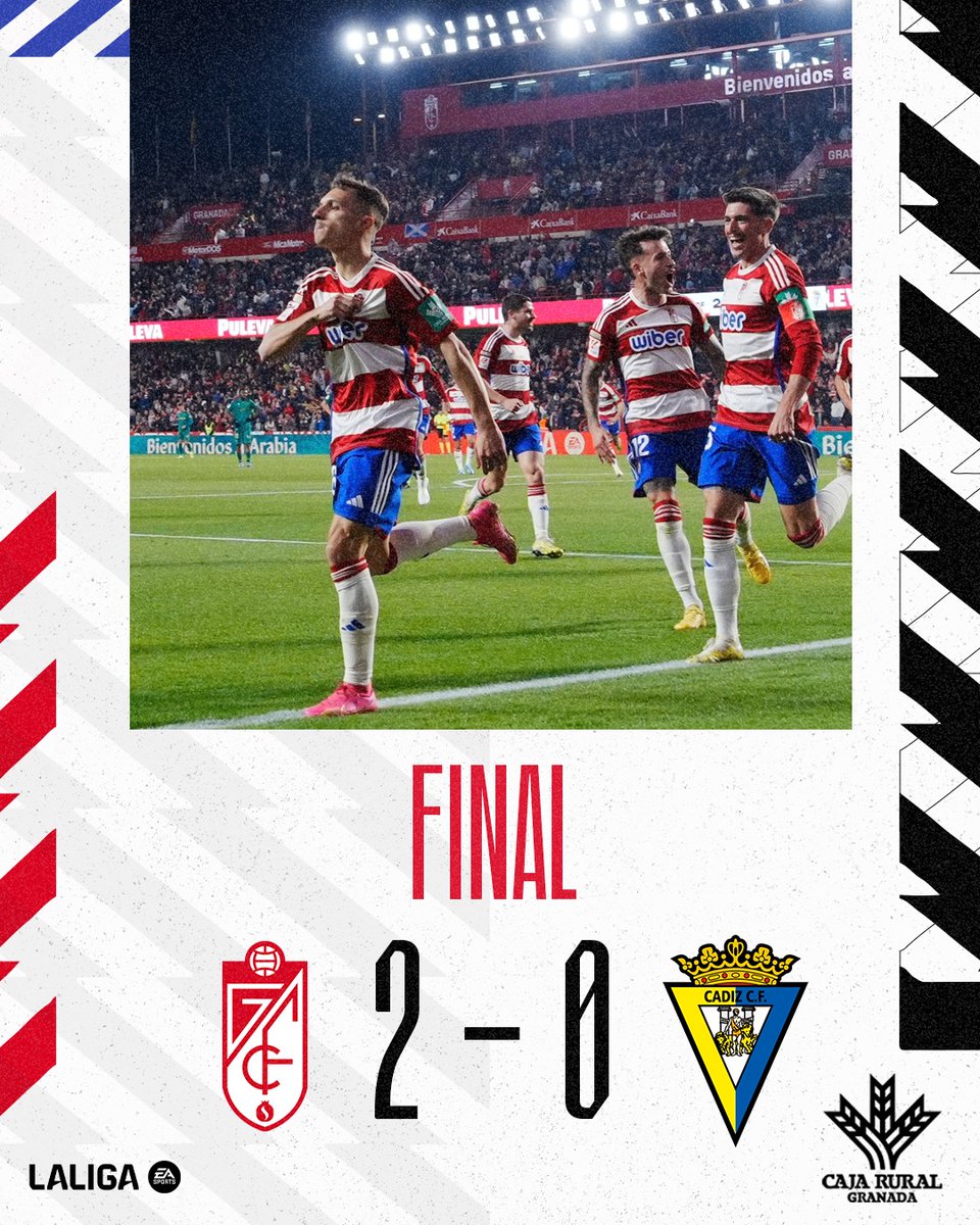 GranadaCF's tweet photo. ⌚️ 90’ || ¡𝐅𝐈𝐍𝐀𝐀𝐀𝐀𝐀𝐀𝐋 𝐃𝐄𝐋 𝐏𝐀𝐑𝐓𝐈𝐃𝐎 𝐄𝐍 𝐋𝐎𝐒 𝐂𝐀́𝐑𝐌𝐄𝐍𝐄𝐒!

❤️¡+3 EN EL PRIMER PARTIDO DEL AÑO! 🤍

❤️ ¡+3 CON NUESTRA GENTE! 🤍

#𝙀𝙩𝙚𝙧𝙣𝙖𝙇𝙪𝙘𝙝𝙖 🇦🇹 | #GranadaCádiz https://t.co/C6hXzG6CT6