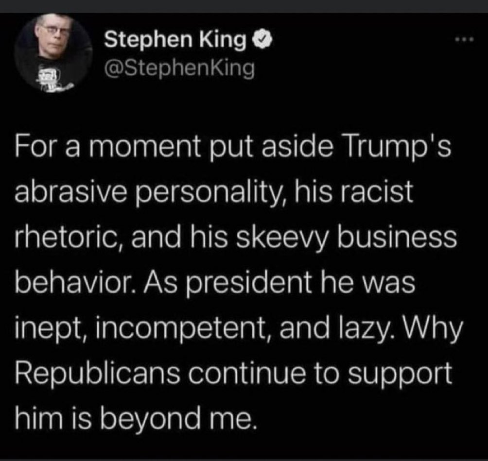 WHO agrees with Stephen King? 🙋‍♂️