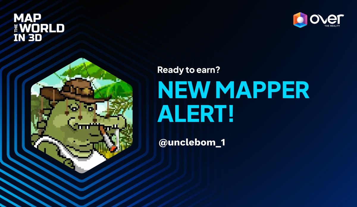 Welcome @unclebom_1.
Your application for @OVRthereality’s Map2earn has been accepted.
Download the OVER app and start mapping!