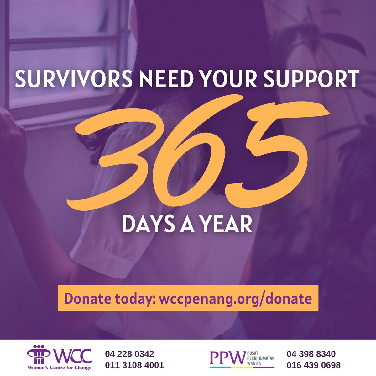 WCCPenang's tweet photo. #WCCWednesday
As we usher in 2024, remember that survivors of domestic and sexual violence need your support 365 days a year.
Donate today:
Women’s Centre for Change
CIMB 8601023057
#Service #Outreach #Advocacy https://t.co/9sz9hv3bId