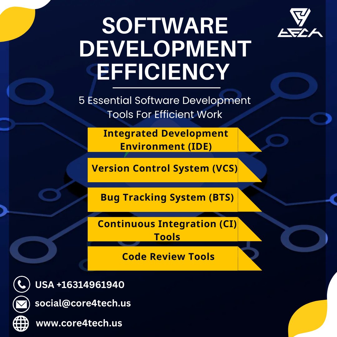 Core4techUS's tweet image. Boost Your Software Development Efficiency with These 5 Essential Tools!&quot; 

#softwaredevelopment #techlife #CodeNerds #DEVCommunity #TechUpdates #productivityhacks #codingtips #innovations
#TechSolutions #developerlife #core4tech #websitedesign #webdevelopment