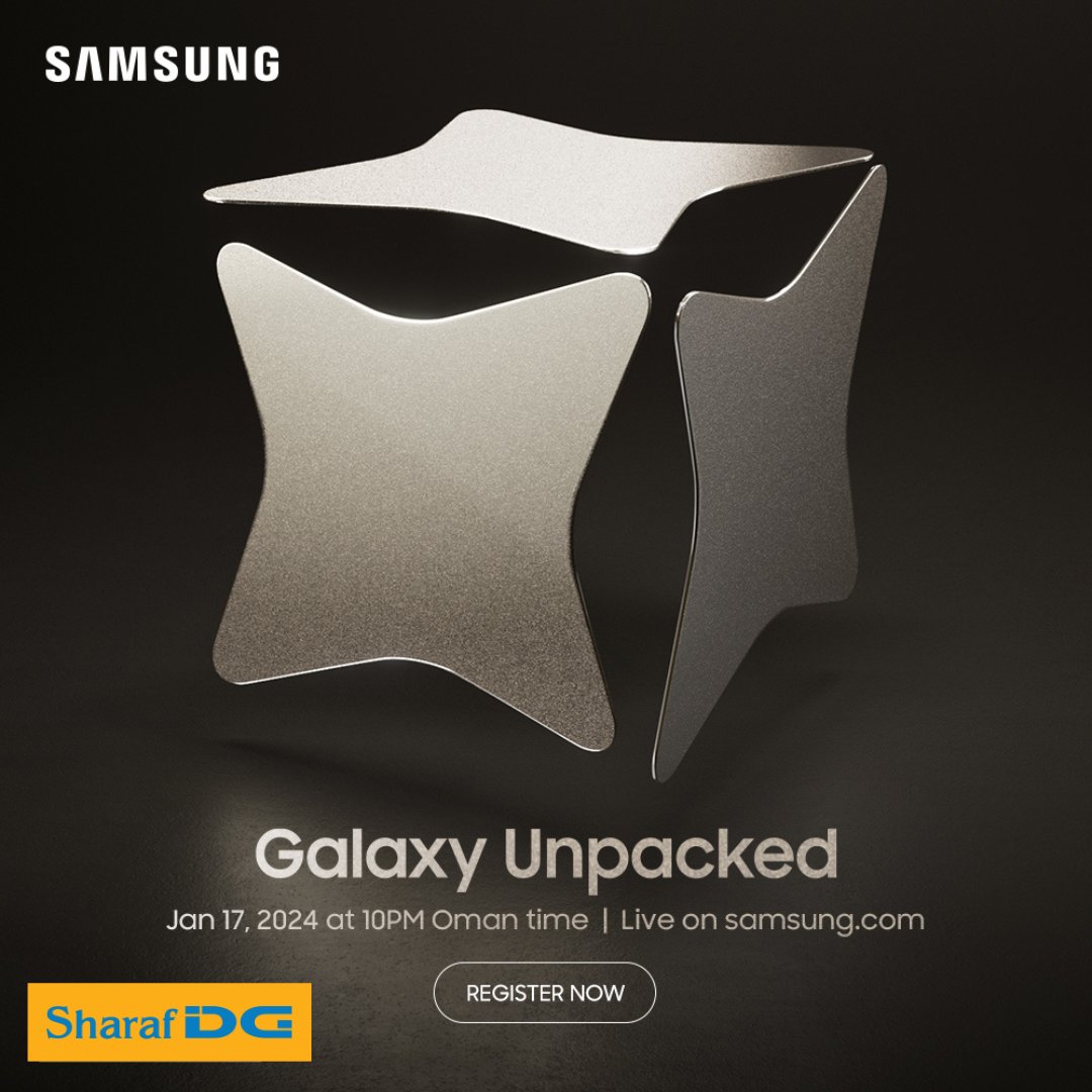 SharafdgOman's tweet photo. Samsung
#GalaxyUnpacked
Register your interest for next Galaxy and get complimentary 2 Year Samsung Care+ and 1 Year of GCC Entertainer with your pre-order.
Registration starts from 3rd Jan to 17th Jan '24.
https://t.co/NAU6JKqbAQ
#Oman #SamsungUnpacked https://t.co/POEpyaTcFw