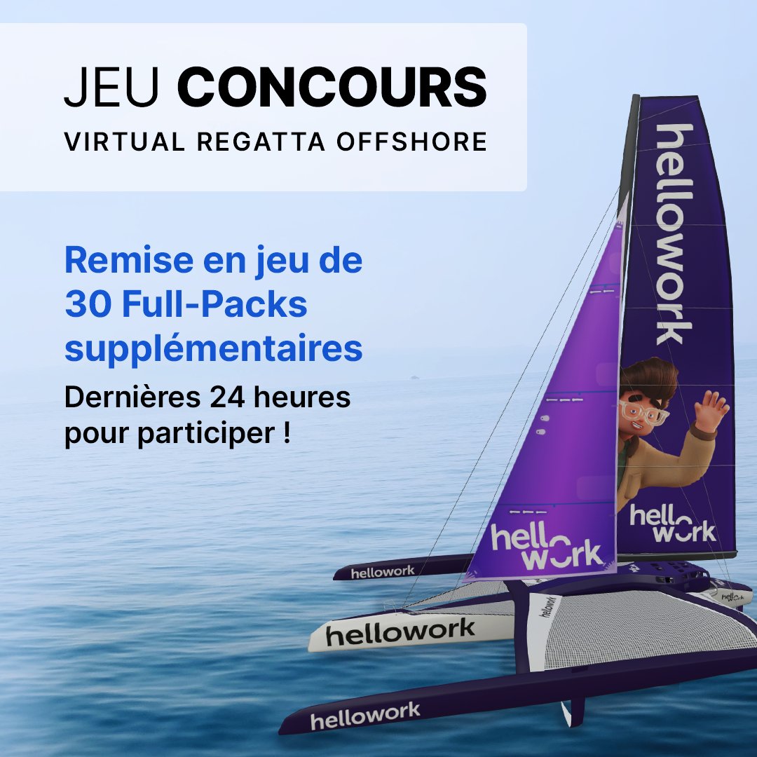 hellowork's tweet photo. ⛵️ + de 30 FULL PACK VIRTUAL REGATTA À GAGNER ! 

Cliquez sur le lien et renseignez votre email 👉🏼 Tirage au sort le vendredi 5 janvier.  

Bon vent aux couleurs de HelloWork !  

@VirtualRegatta

#AUCB #JeuConcours #VirtualRegatta

https://t.co/CMETKFF7yM https://t.co/Bo3yf3Zxy0