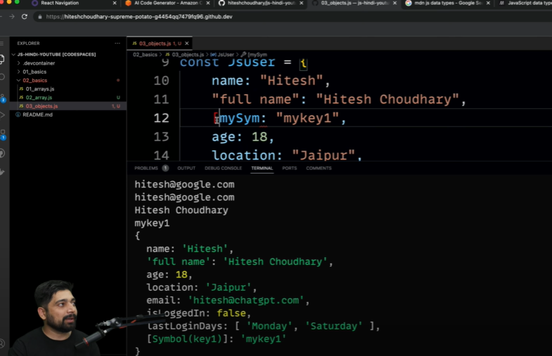 Sri_Vastav07's tweet image. "Chai and Code" by @Hiteshdotcom sir is my go-to for learning JavaScript. His concise teaching style and practical approach make it enjoyable and effective. Highly recommended! #JavaScript #ChaiAndCode