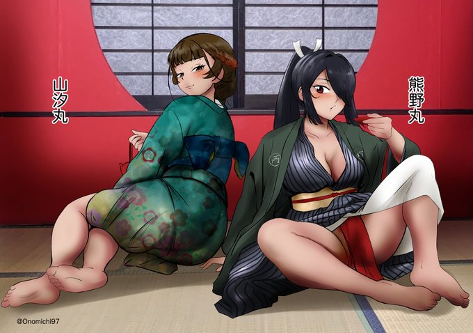 新春ライブでの熊野丸がイケてるメンだったので 酔いどれ山汐丸と初春お絵描き 今年もたくさん描くぞ