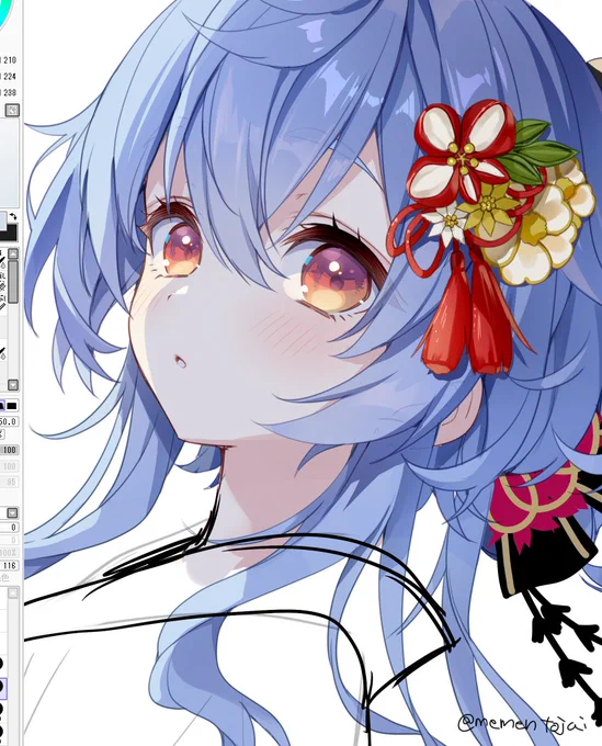 書初めかんうちゃ描いてます 
