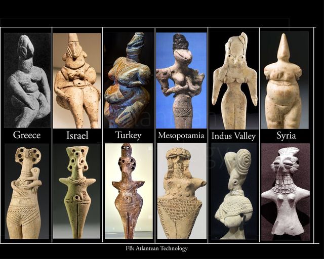 MC_Floh's tweet photo. #Depictions from all over the world:
Same (#Alien) "#Visitors" or just banal "Cultural #Transfer"?
🧐🤔
• Cruciform Figurines & #Bird Goddesses (tl)
• Mother Goddesses & #Eye Idols (tr)
• Neolithic #Snake & Bronze Aage Bird goddesses (bl)
• #Dragon Eyes (br) https://t.co/9d4Lgyobf4