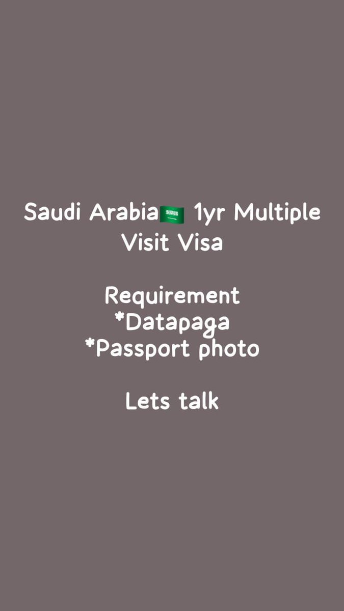 1houseLogistics's tweet photo. Saudi Multiple Entry Visit Visa available https://t.co/xBLg3Lxvio