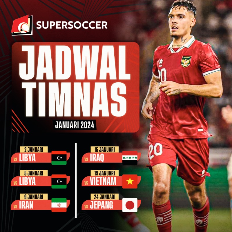 my_supersoccer's tweet photo. Januari di tahun baru jadi bulan pembuktian Timnas Indonesia! Berapa kali menang nih Superfans?! Semoga sapu bersih. Gas ngeng! 🇮🇩

#SUPERLIVE
#SUPERSOCCER
#INIRASANYASUPER
#TIMNAS https://t.co/yMstrbwIER