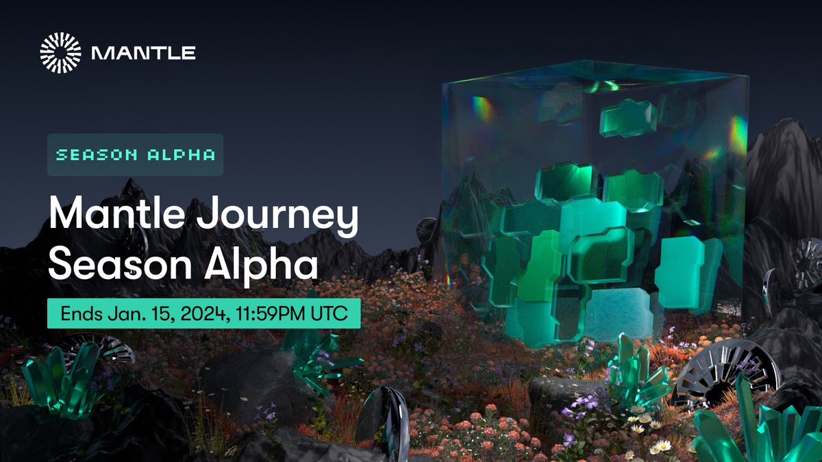 Mantle_Official's tweet photo. #MantleJourney Season Alpha

🗓 Ends Jan. 15, 2024, 23:59 UTC
📌 After Season Alpha ends, participant MJ Miles will be tabulated
⌛ Details on distribution of the 25M $MNT reward pool to be revealed
╰┈➤ Last push to collect MJ Miles: https://t.co/jKIJcaMqZz https://t.co/3NOYdZU8R6