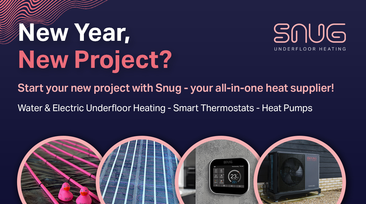 Start your new project with Snug - your all-in-one heat supplier. Explore their range of water and electric underfloor heating systems, coupled with smart thermostats and heat pumps. Ask in-store for details @ipg_the #snugunderfloorheating #snugufh #underfloorheating #snuglife