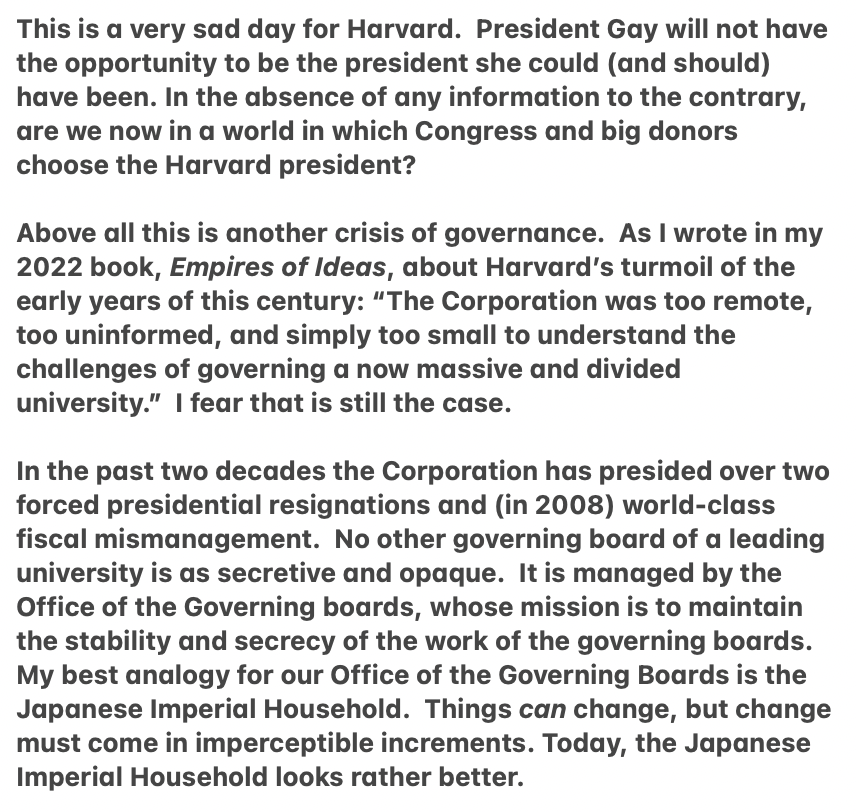 BillKirbyHBS's tweet photo. My statement on President Gay's resignation: https://t.co/ccD4TmHk5W