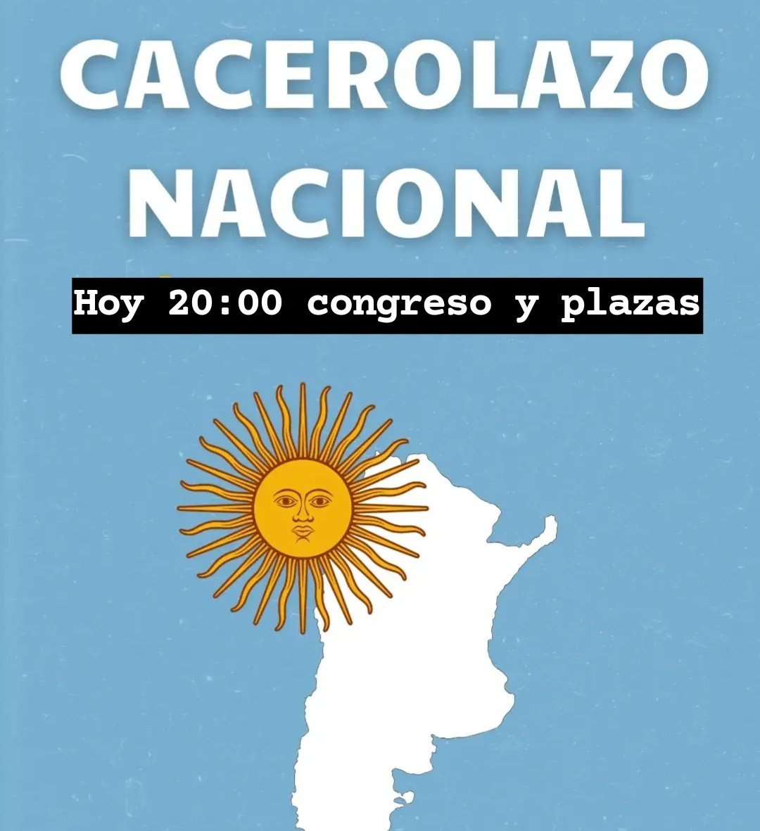 Hoy 20hs gran #Cacerolazo Nacional, en todas las esquinas, balcones y plazas del país, contra el Gobierno criminal de Milei
Dale RETUIT
#LaCastaErasVos