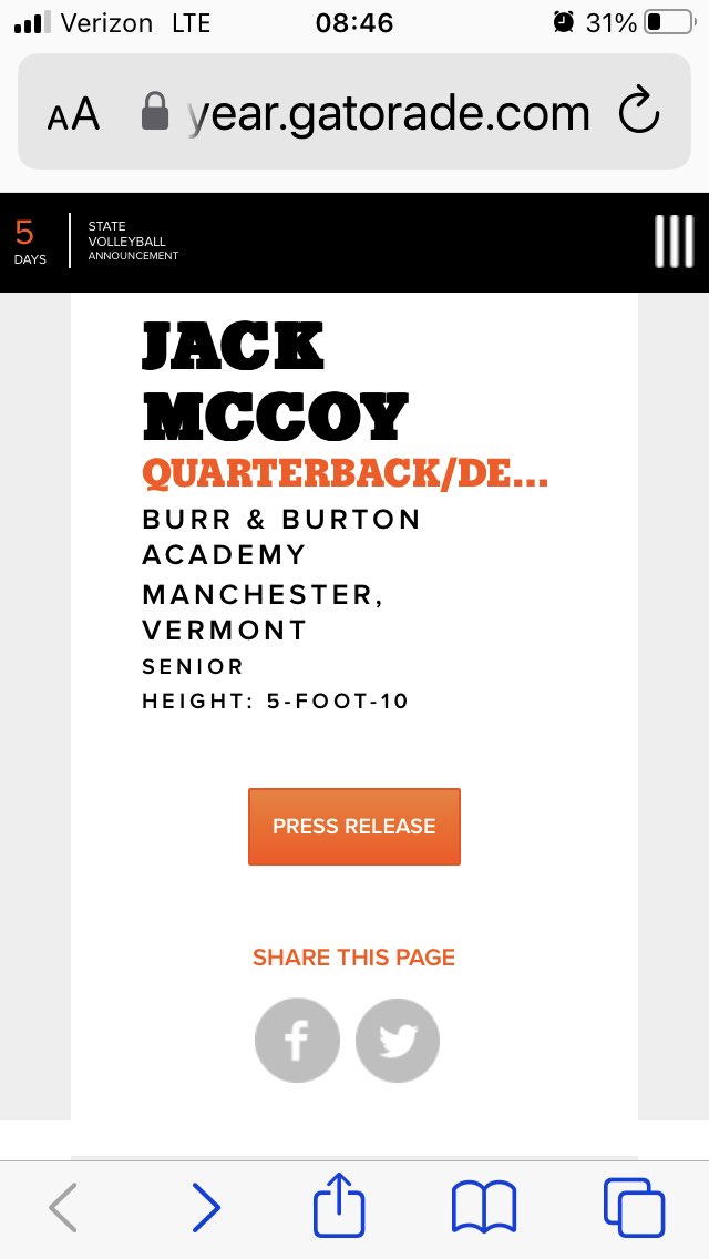 ThomasMcCoyJr34's tweet photo. Jack McCoy - Gatorade Football Player Of The Year 23-24 

https://t.co/Gc6XqKpQSo https://t.co/Sf5QbGyh3H