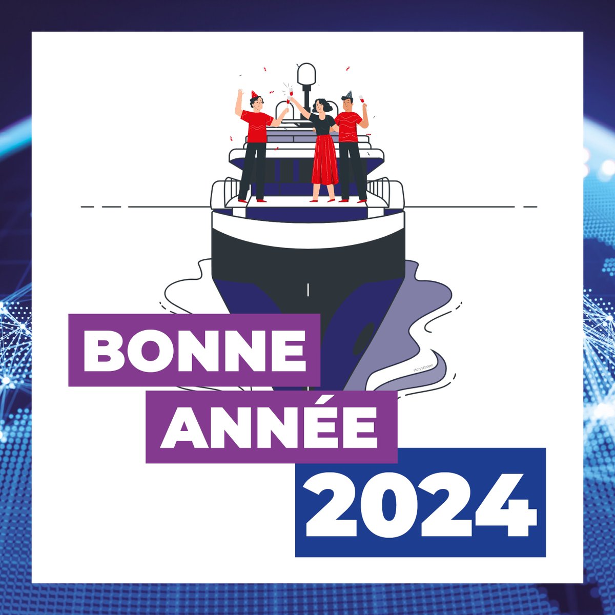 FrCyberMaritime's tweet photo. [ BONNE ANNÉE 🥳 ]

Toute l'équipe de France Cyber Maritime vous souhaite une année pleine de succès ! 

En 2024, continuons à renforcer la sécurité numérique du secteur maritime et portuaire. 🛡🚢 https://t.co/uk8cp7meI2