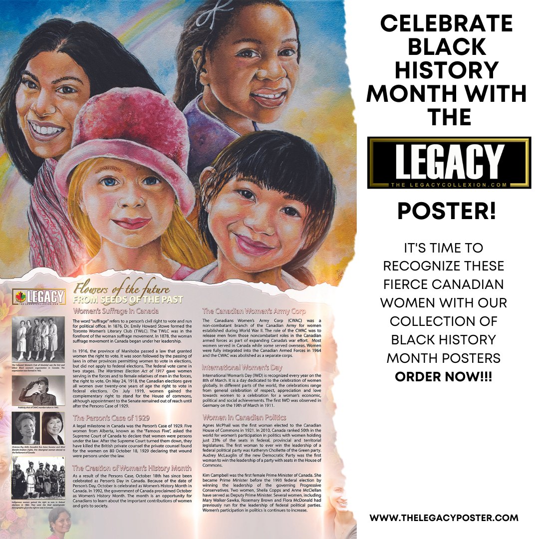 robertsmall1701's tweet photo. "The momentum of the LEGACY poster continues! Posters are available for Black and Women's History Month, created by African-Canadian artist @Robertsmall1701 by going to our website https://t.co/NGCNMp2LD5." https://t.co/ntO1lcZkIQ