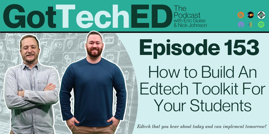 GuiseGotTechEd's tweet photo. In this episode, we discuss the importance of having an #edtech toolkit for your #students!

Click for more https://t.co/KE4xMAJB0M

@quizizz @screenpalapp @CanvaEDU

#EdTechTeacherPodcast #podcast #edutwitter #TEACHers #teachertwitter #edtech #edtechchat #GotTechED https://t.co/W3wnI8gpsU