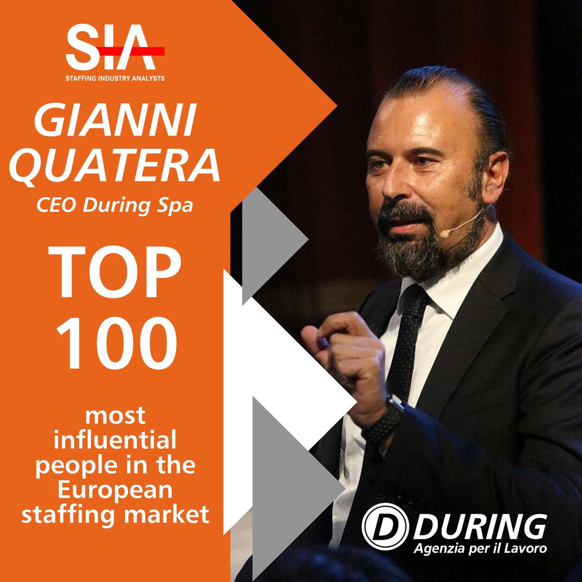 DuringSpa's tweet photo. 🌟 2023 Staffing 100 EUROPE🌟

Siamo lieti di annunciare che il nostro CEO, @quatera , è fra i Top 100 Manager in Europa che hanno contribuito al cambiamento nel campo delle Staffing 

i 100 Top Manager Europa del settore: https://t.co/ogevHMaFP0
@SIAResearch https://t.co/5SMkQHQmTx