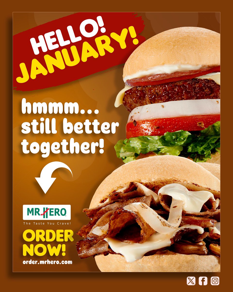 mrhero's tweet photo. Thanks, 2023! Welcome, January 2024! 🎉
Start the year right with our Romanburger® and Hot Buttered Cheesesteak ™. Hmmmm……so much better together.🍔🍔
👉Order yours:
https://t.co/ZqA1kFmjuJ
#Romanburger #Hotbutteredcheesesteak #mrhero #foodie #burgers https://t.co/Q0CwY5msMo