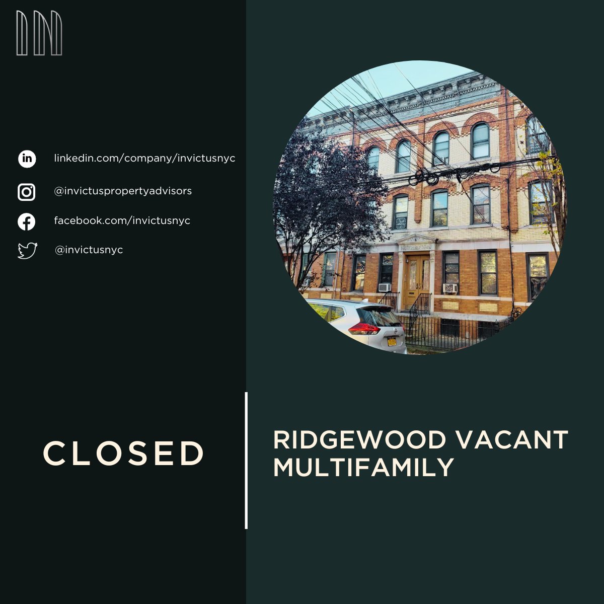 In the closing weeks of 2023, Invictus Property Advisors closed two off-market transactions, amidst a broader market downturn. The sales totaled $3.4 million. 

#HSTPA #RentStabilization #NYCrealestate #invictusnyc