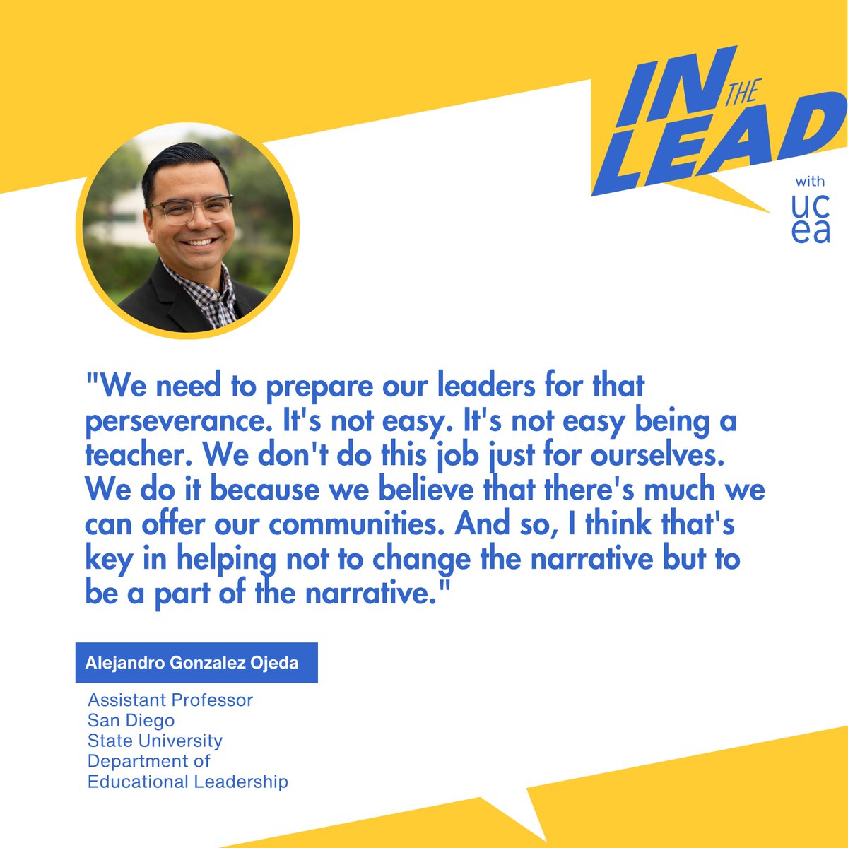 Immerse yourself in the third EP of #InTheLeadwithUCEA, redesigning for sustainability, to explore the challenges and rewards of being a "leacher." #LeadershipMatters #UCEAWallace 
<a href="/DrMoniByrne/">Mónica Byrne-Jiménez</a> <a href="/UCEAJSN/">Jackson Scholars Network</a> <a href="/UCEAGSC/">UCEA GSC</a> <a href="/WallaceFdn/">Wallace Foundation</a> 
🎧 ow.ly/7Qsa50Q2PUH
