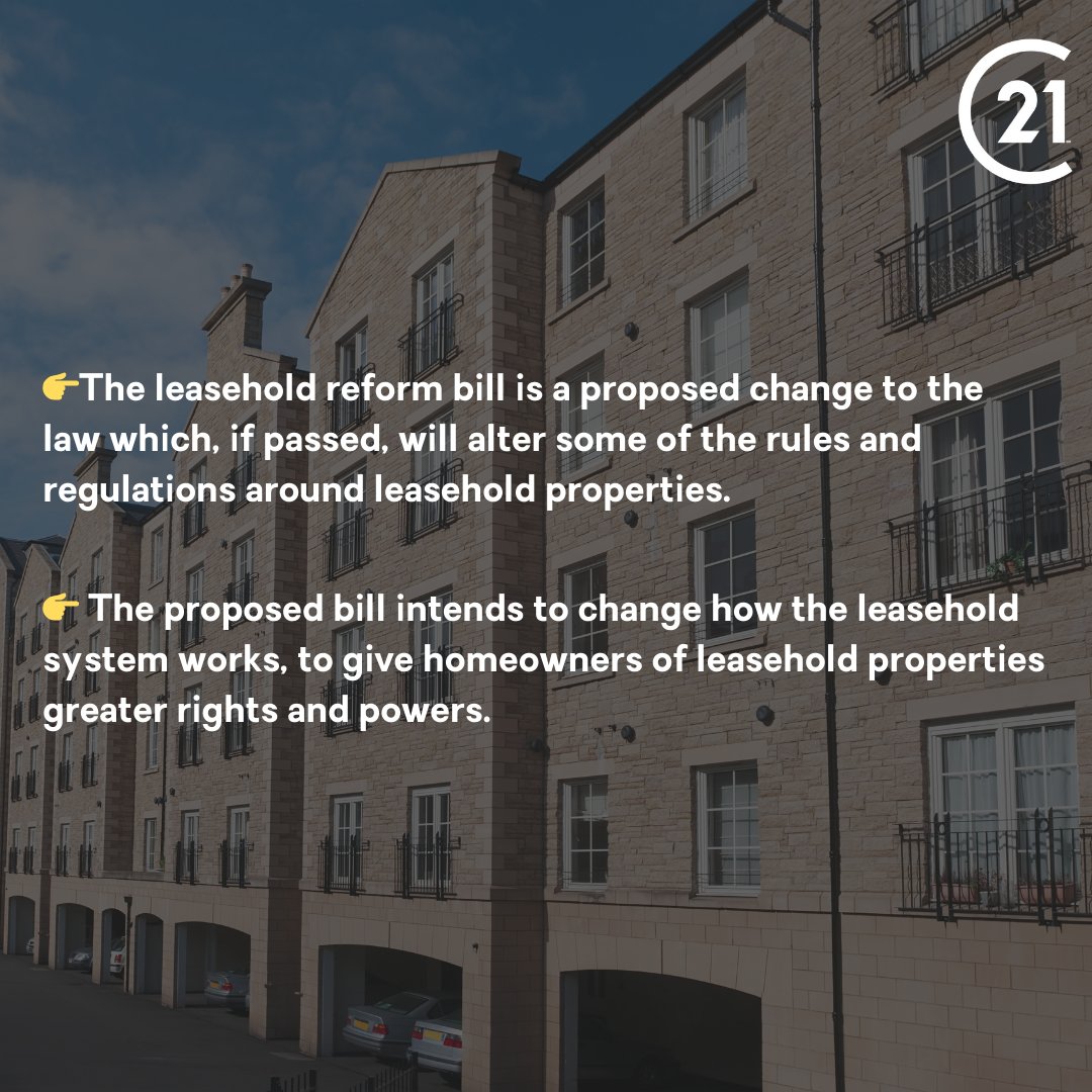 What is the Leasehold Reform Bill? 

👉The leasehold reform bill is a proposed change to the law which, if passed, will alter some of the rules and regulations around leasehold properties.