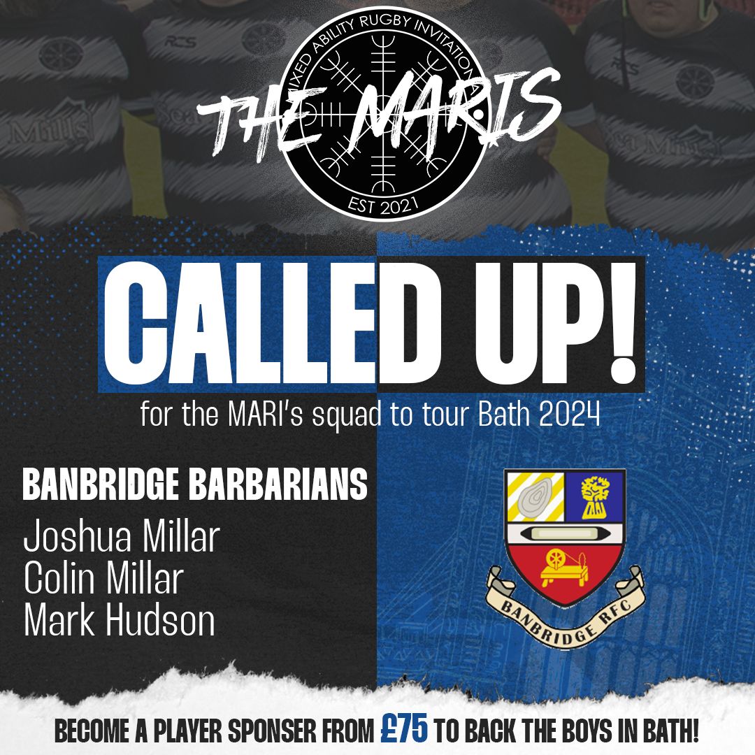 Adding more Ulstermen into the mix! Banbridge Barbarians make another MARI's tour with 3 more players selected for Bath 2024 💪