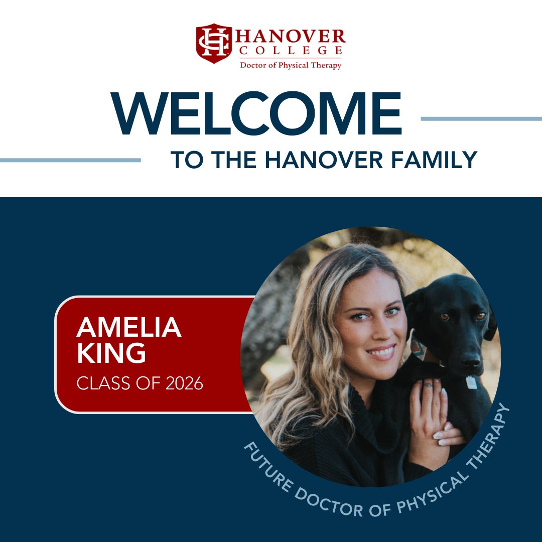 🎉 Welcome to the Hanover DPT Class of 2026! Joining from Sonoma, CA, Amelia chose Hanover for our incredible professors, staff, and the hybrid nature of the program. Amelia wants to be a PT because she loves connecting with people &amp; hopes to help them live the life they desire.