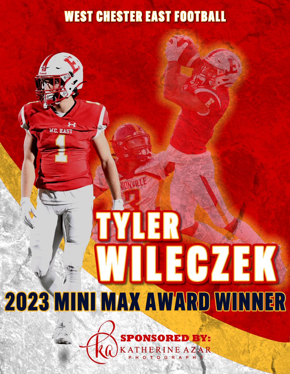 Congrats to  <a href="/TylerWileczek/">Tyler Wileczek</a> for being named to the 2023 <a href="/MaxwellFootball/">Maxwell Football</a> PA Mini Max Team. A tremendous honors that takes into account on field, in the school, and community involvement and leadership. #vikingpride #riseasONE

Sponsored by <a href="/KatherineAzar/">Katherine Azar</a> 

<a href="/WestChesterASD/">West Chester Area SD</a>