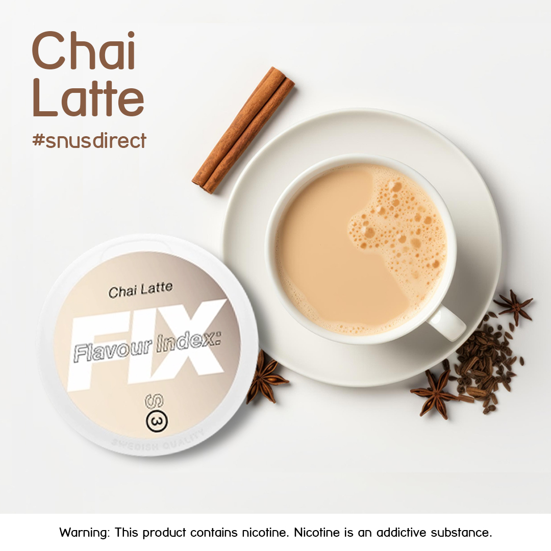 Cosy up this winter with our FIX Chai Latte nicotine pouch! 🌨️ Imagine sipping your favourite warm chai latte and the refreshing kick of 8.4mg nicotine strength - strong, right? 🌬️🔥
#snusdirect