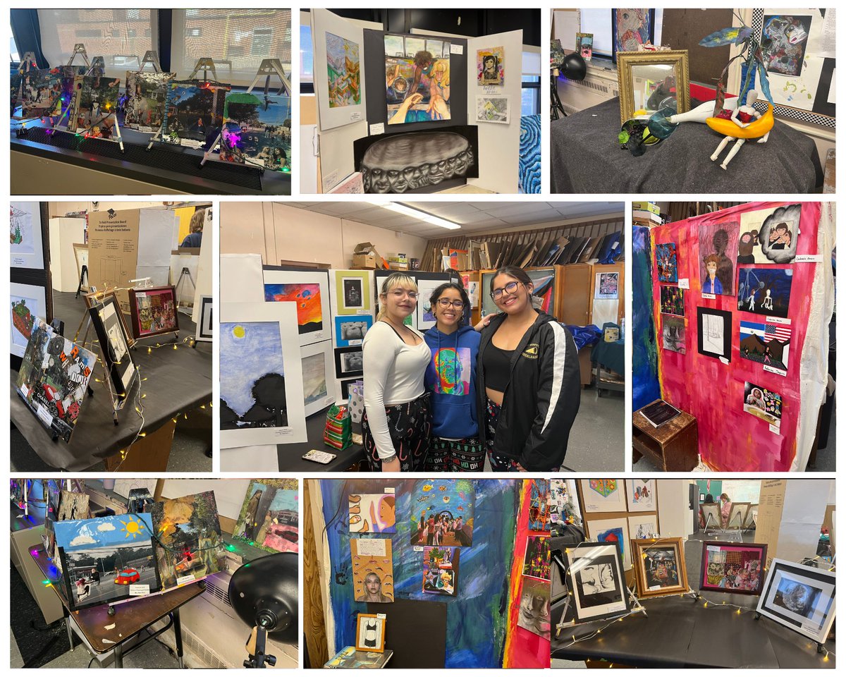 Bravo to Mrs. Ross-Dinin & her students for the INNOVATIVE pop-up art gallery showcasing their SPECTACULAR works! What an EMPOWERING way for these talented artists to articulate their expression! Huge kudos to all involved in making this possible! #Artlife #WHe @wh_secondary