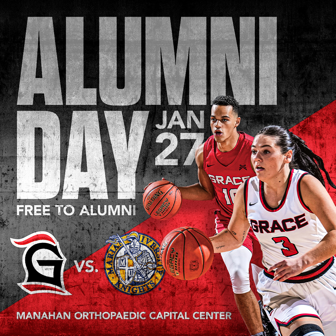 Join us for our January Alumni Day at the basketball double header! The women play at 1pm and the men play at 3pm. Grace alumni and families are invited! Register here: go.grace.edu/AlumniEvents