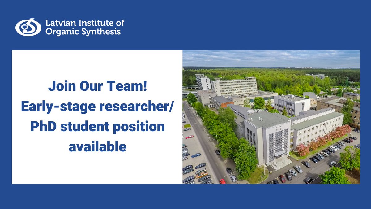 🔬 Early-stage researcher / PhD student position in a medicinal chemistry project is available <a href="/osi_lv/">Latvian Institute of Organic Synthesis</a>! 
🔗 Details &amp; Apply: euraxess.ec.europa.eu/jobs/182855
📆 Deadline: 29/02/2024
 🌍 Project:  CLEAR (clear.ku.dk), HORIZON-MSCA-2022-DN-01
#jobinRiga
