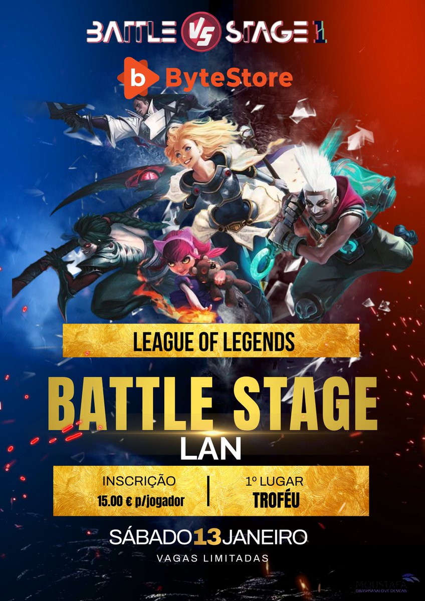 🏆 Torneio de League of Legends em LAN! 🏆

Tens o que é preciso para dominar o rift? Junta-te aos teus amigos e vem participar no torneio e testar as vossas habilidades!

📅 Data: 13/01 (Sábado)
🕒 Horário: 10h30m
📍 Local: GameStage Oeiras

Inscrição: shorturl.at/bjBFY