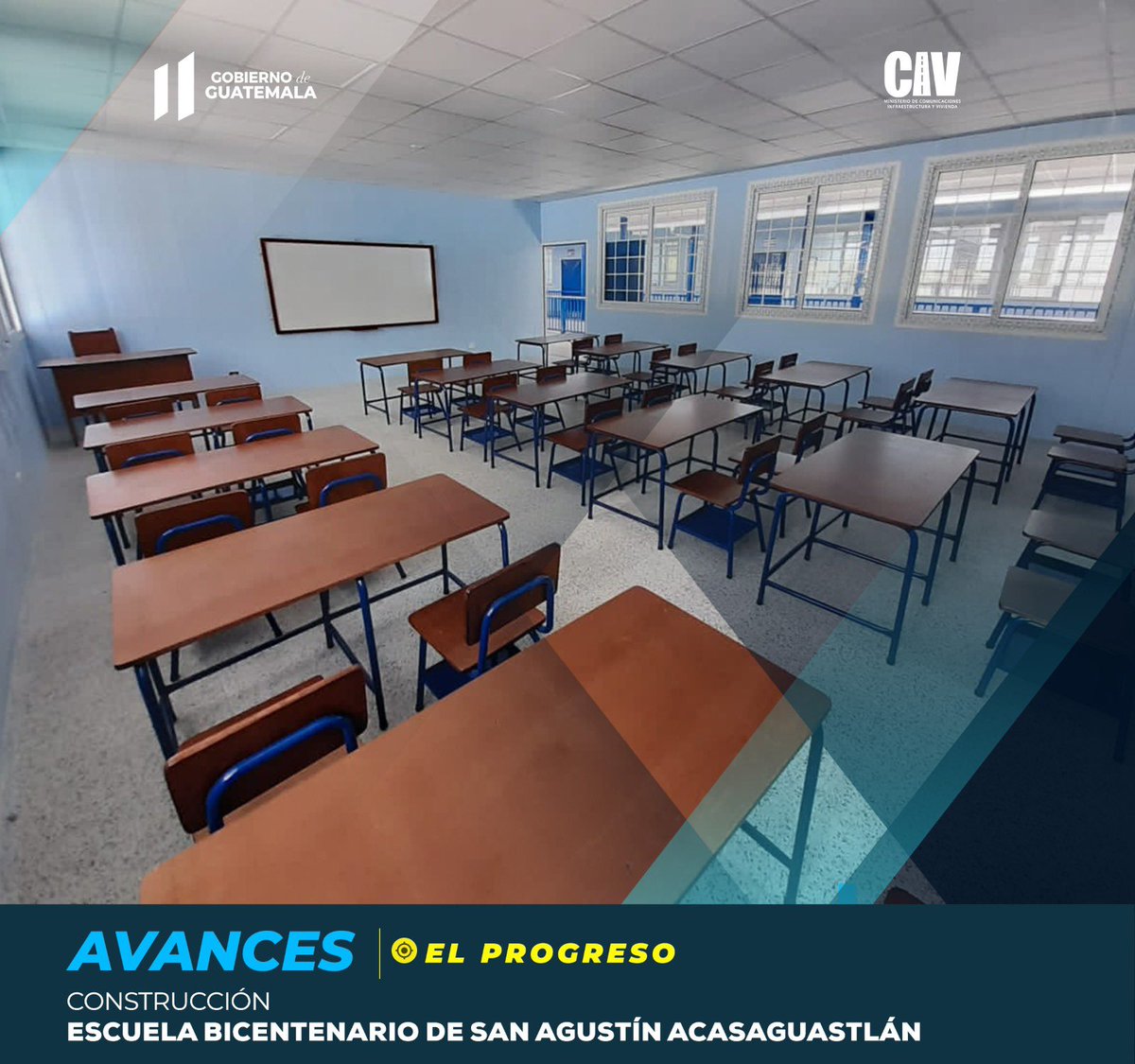 #ReporteDeAcciones | 🚜👷‍♂️Seguimos avanzando en la Construcción de la Escuela Bicentenario San Agustín Acasaguastlán. 📚