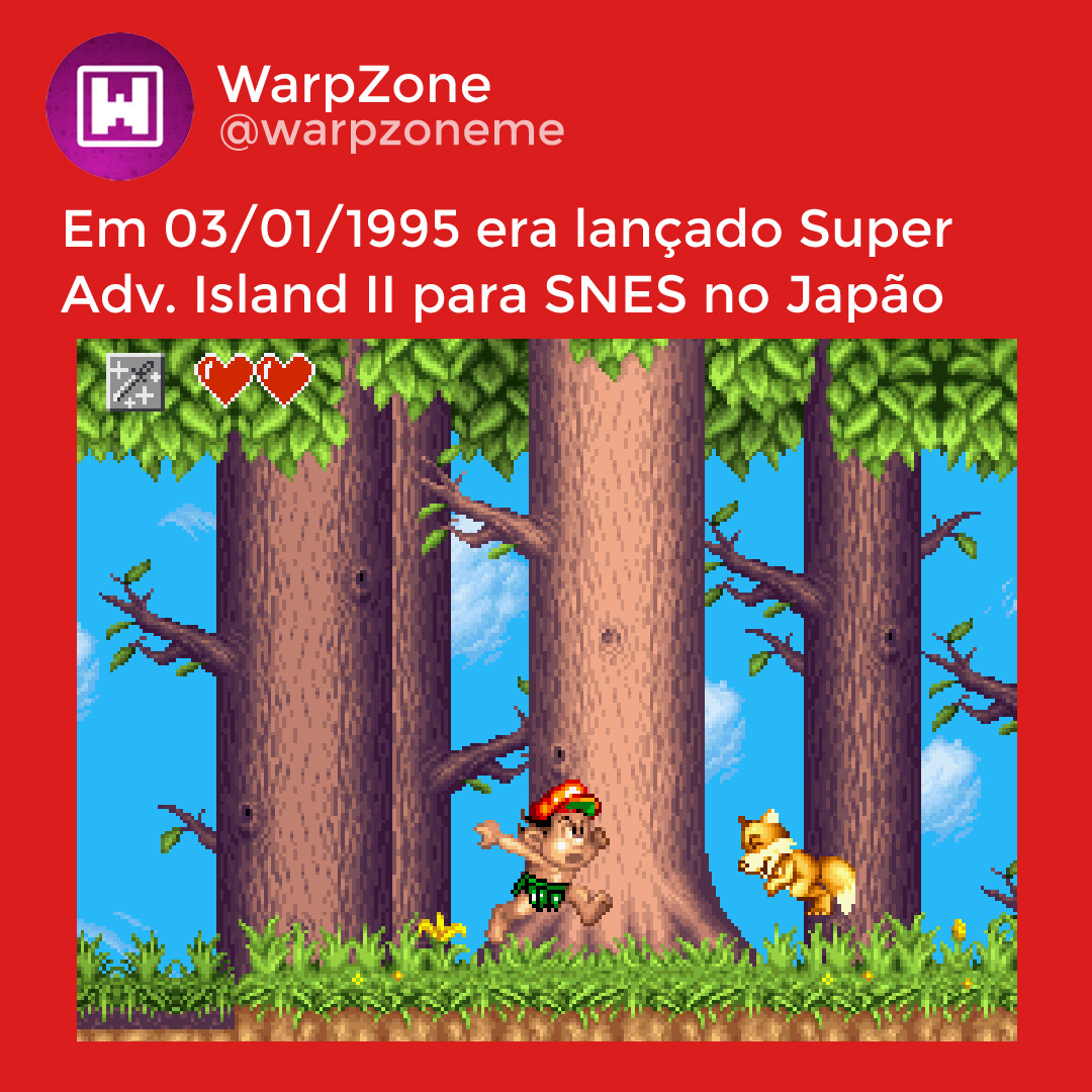 WarpZoneMe's tweet image. Completa hoje 29 anos. Em 03/01/1995 era lançado Super Adventure Island II para SNES no Japão. #SNES #AdventureIsland #Retro #Retrogame #WarpZone