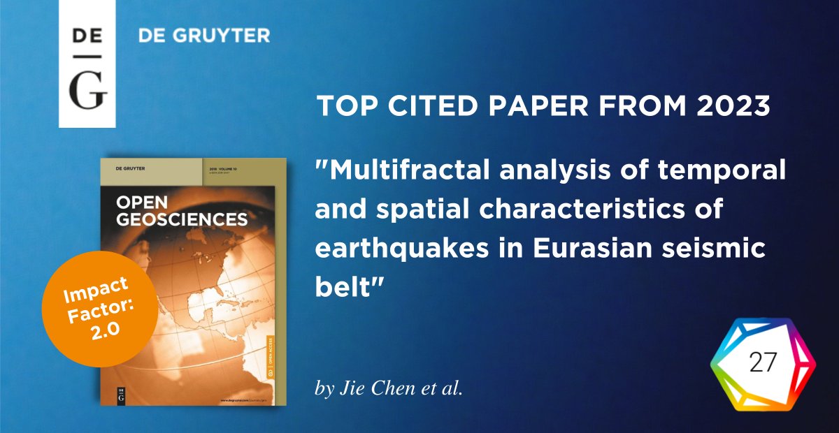 DGJournals's tweet photo. We're happy to share the 2023 top cited paper in @DGOpenGeo on intricate patterns of #seismic activity using #multifractalanalysis. Insights are crucial for earthquake risk prediction and control measures. #SeismicResearch #Earthquake
🔗https://t.co/HA6YKlx0Rx
Free to read, download and share! #openaccess