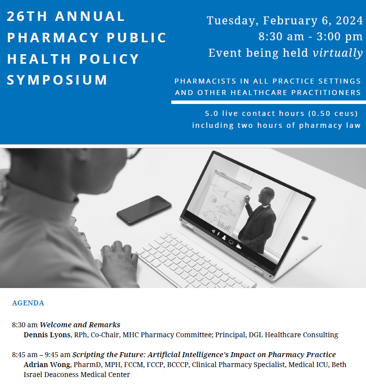 Want a jump start on your 2024 CEs? @BIDMChealth preceptor @notthewongrx Adrian Wong will be presenting on AI in pharmacy practice as part of this CE bundle! 🤖 uripharmacycpd.org/user/login [We swear this tweet was written by a human]