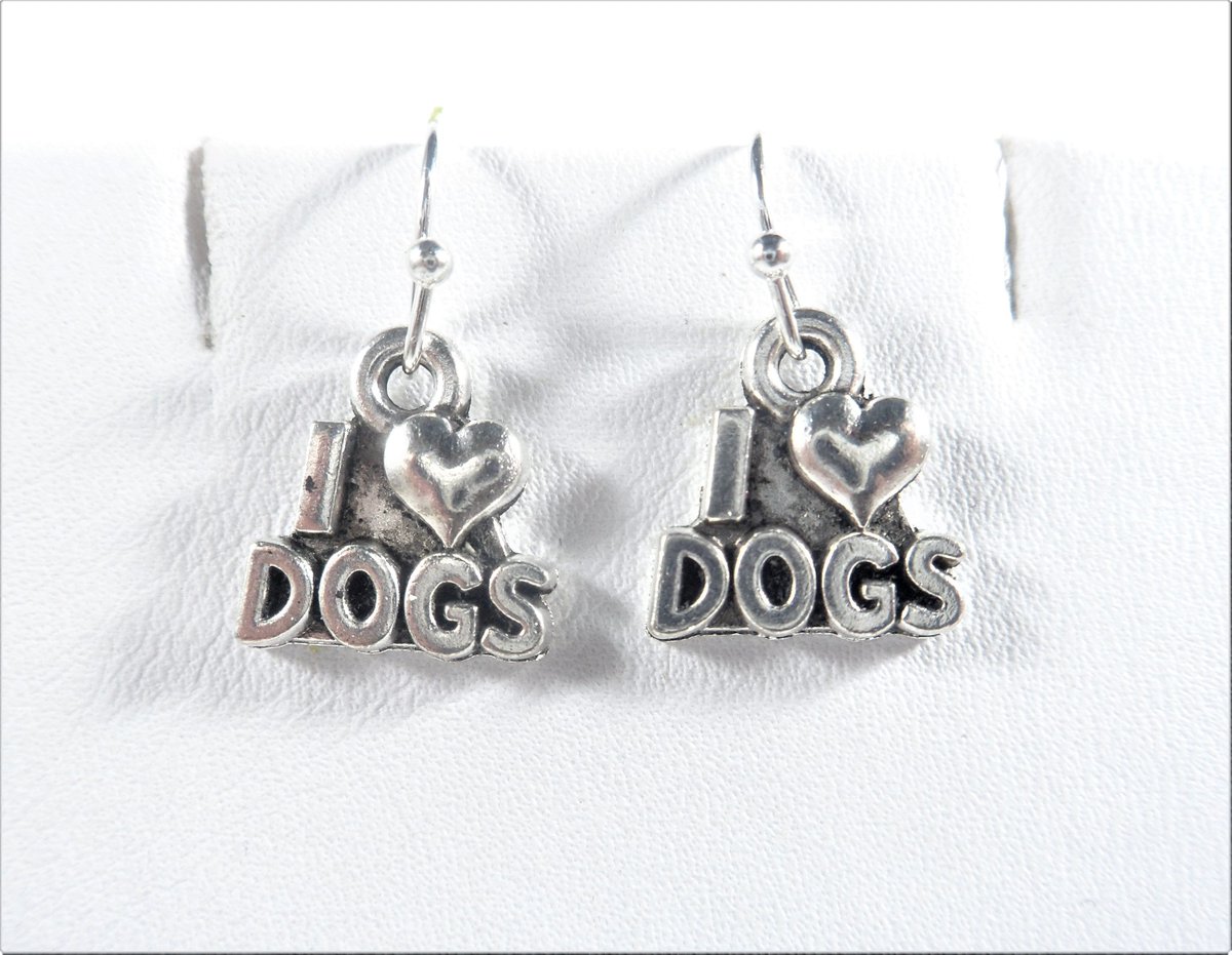 I Love Dog Earrings, Silver Puppy Lover Jewelry, Animal Pet Owner Gift, Rescue Shelter Pound Present, Girls Teen Womans Charm Dainty Earring tuppu.net/478c852a #EtsySeller #SantaFe #NewMexico #EtsyShop #HumanSociety