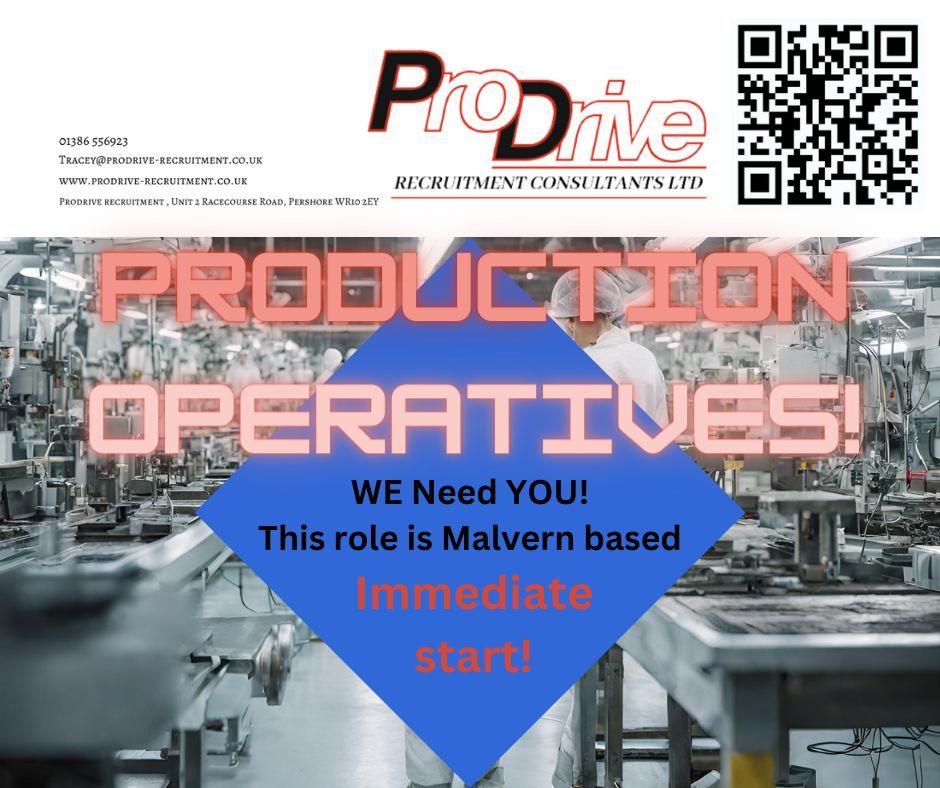 TraceyProDrive's tweet photo. Malvern based roles! 
looking for hard workers with a strong work ethic
Interested? Call us on 01386 556923 , email us officeadmin@prodrive-recruitment.co.uk , register on our website https://t.co/9w5xk1esTi

#recruitment #hiring #newroles #jobopportunity #careers https://t.co/Kf4WqUnuVW