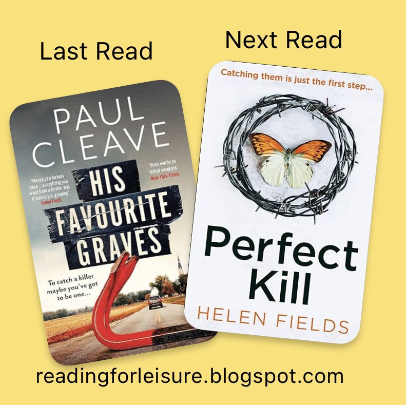 Debbie_Hart_UK's tweet photo. After the dark, disturbing and twisty #HisFavouriteGraves by @PaulCleave and @OrendaBooks I’m going for something a tiny bit lighter 😂
#PerfectKill by @Helen_Fields will see me complete the #LucCallanach series and eagerly await news on “Luc is alive” https://t.co/ENDjONMJo0
