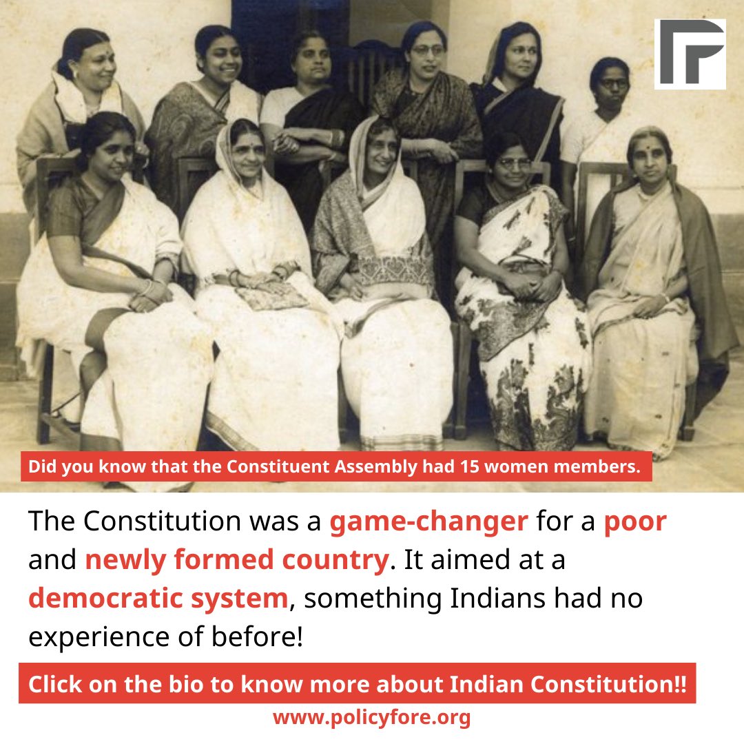 policyfore's tweet photo. Do you know the story of the Constituent Assembly of India? Read on to find out how the Assembly guided the nation through a time of great peril and gave us democracy..

https://t.co/1NH6GqbGpP
#knowyourconstitution https://t.co/QtWvLVCneC