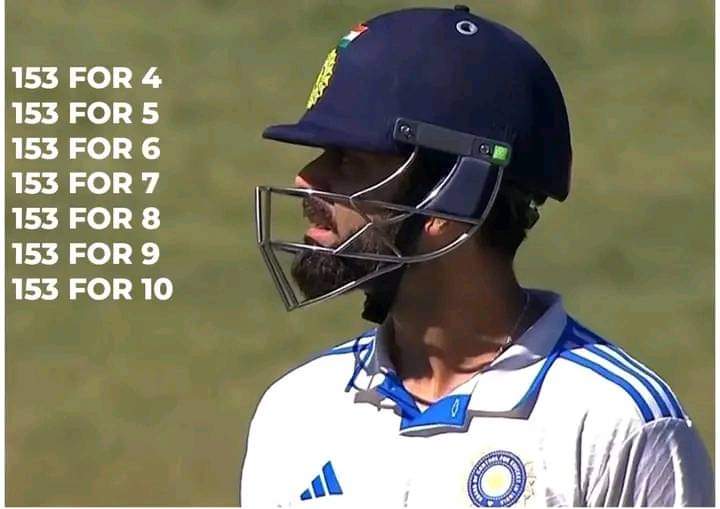 India at end of 33 overs - 153/4.🥊

India at end of 34.5 overs - 153/10.🏟🥊.

#INDvsSA)#TestSeries