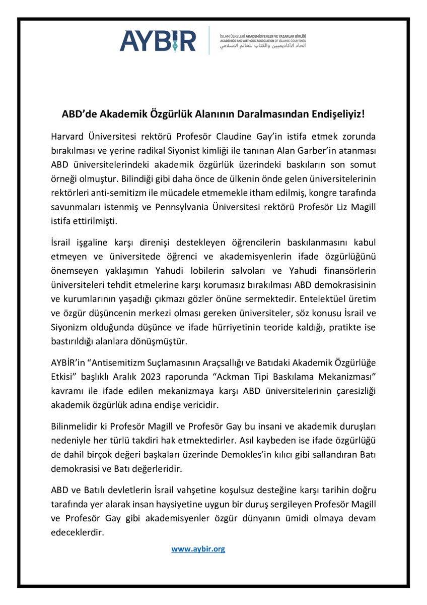 ABD’de Akademik Özgürlük Alanının Daralmasından Endişeliyiz!

<a href="/Harvard/">Harvard University</a> <a href="/Penn/">Penn</a> <a href="/WhiteHouse/">The White House</a> <a href="/BillAckman/">Bill Ackman</a>