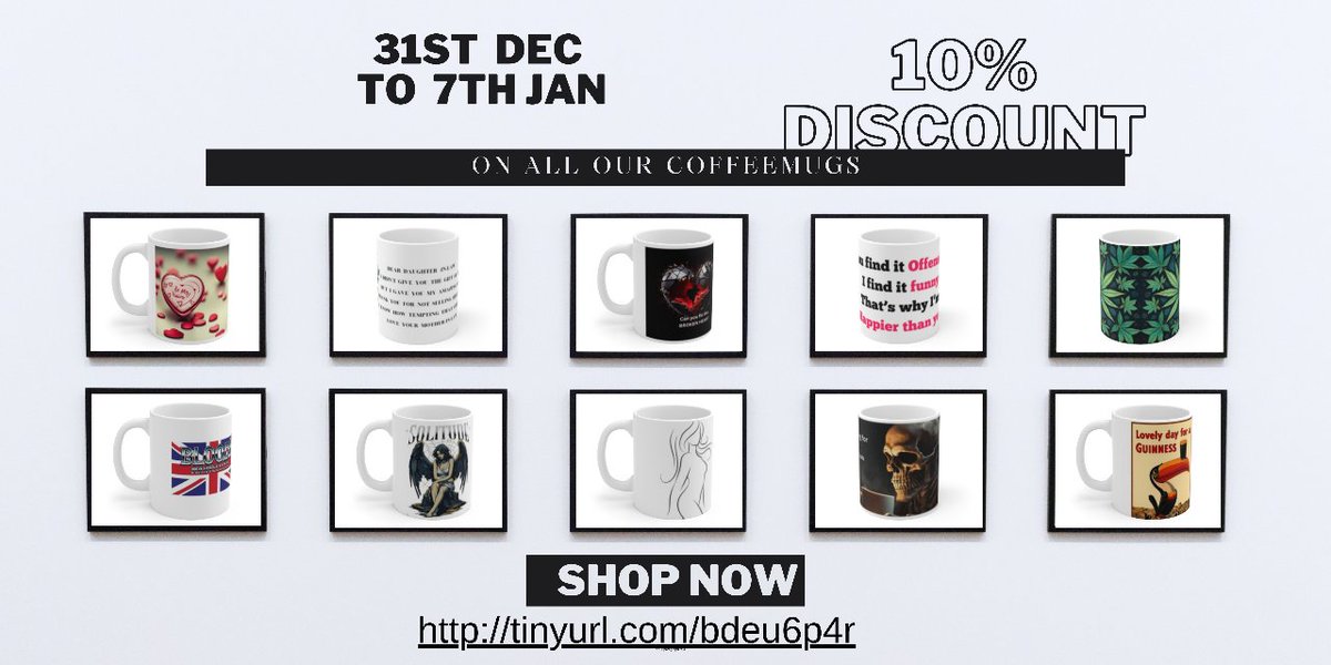 WalkonCrafters's tweet image. Check out our range of 11 &amp;amp; 15 oz Coffee Mugs 10% Discount HAPPY NEW YEAR tinyurl.com/bdeu6p4r  #NewcastleHour #TeesTime #EssexHour #CoDurhamHour #TheatreHour