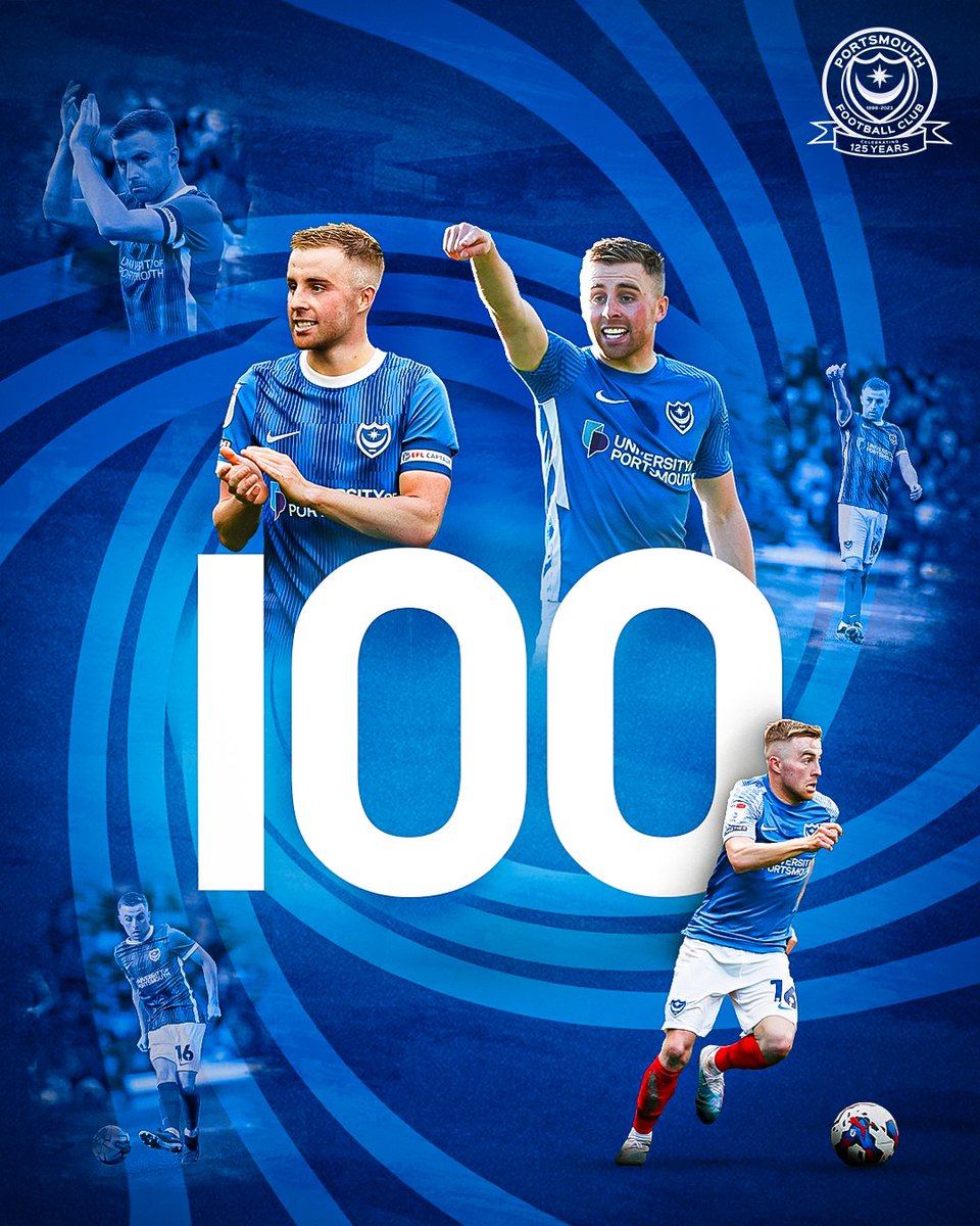Joining #Pompey's 💯 club...

🔵 Congratulations, <a href="/JoeJMorrell/">Joe Morrell</a>