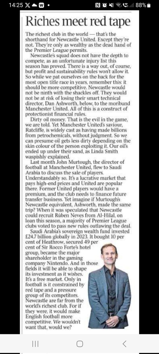 Neilfarrington's tweet photo. A superior writer, rising above the hypocrisy of certain peers . . . #NUFC https://t.co/uspoj5L26P