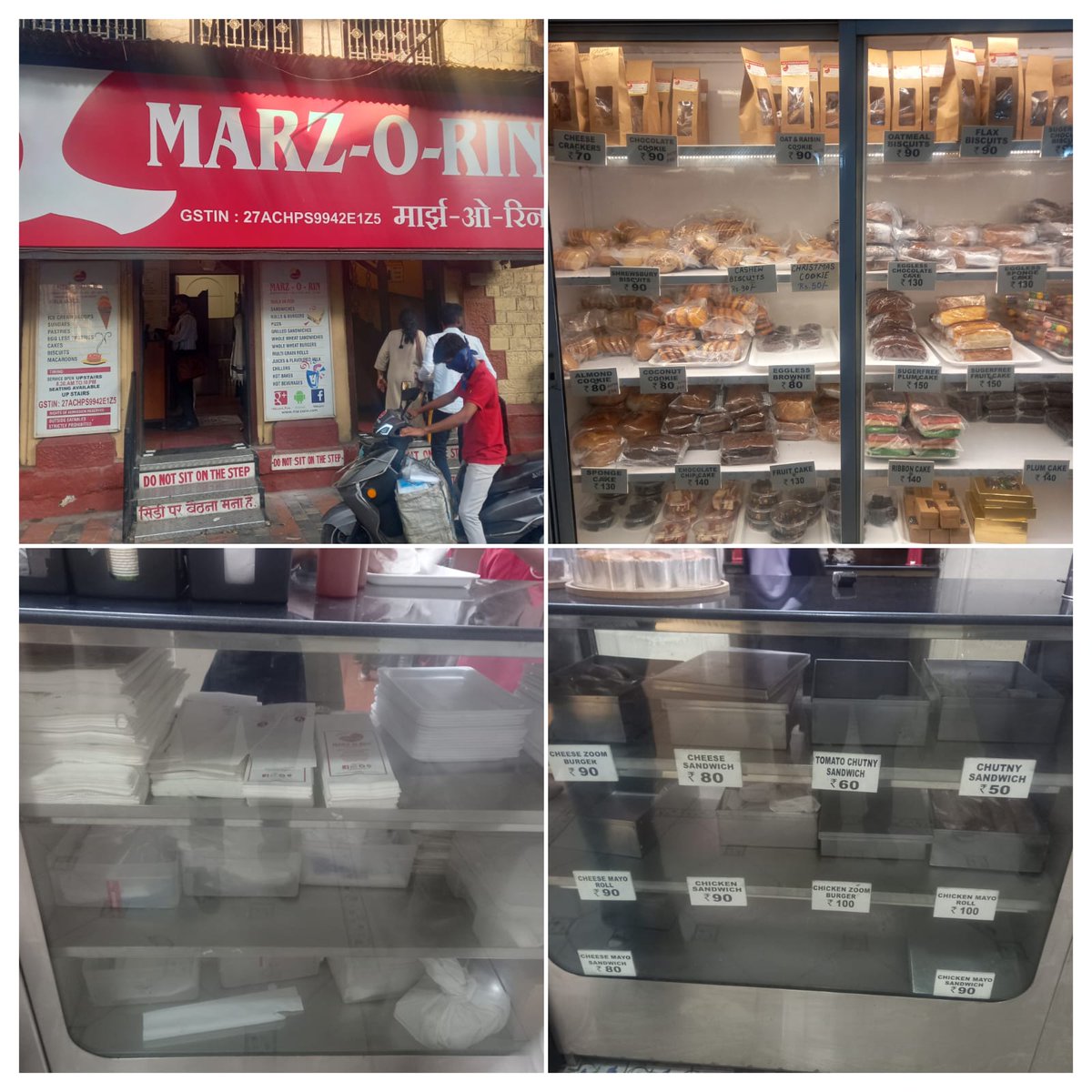 MySanatanDharm's tweet photo. #BOYCOTT MARZ‐O-RIN, Pune Camp
Don't eat Junk Foods
Don't eat un trusted Brand
Don't eat Street food and beverage 

It seems that, for  Marz-O-Rin, a very famous and old food joint, from Camp Area of Pune,  Chicken is Vegetarian,  as they are keeping Sandwiches Vegetarian well as Chicken ( we will have to check their Sandwich making process also ), Biscuits and other Veg and NonVeg items at one place,  when asked the manager of the shop, he says, it is as per our practice. For Vegetarians,  egg/Chicken is not Vegetarian.

We must protest in Marz-o-Rin and other shops, where they are keeping/storing Vegetarian and NonVeg food at one place, ask them to put it at separate place and respect the values of Vegetarians.

I think these Shop Owners should be made aware and this protest should reach to them, so that suitable instructions will be given to their people.

You will observe that,  there is lack of awareness amongst people in general about values involved in Vegetarianism. We all have to collectively take efforts to inform and convince right from the small stores to five star hotels whenever we visit them,  how and why to keep Veg and NonVeg items separately at a distance.

If they don't change,  then protest and stop purchasing from them and visiting to these places.

This shows the need of Vegetarians in every segment of business to understand the values of Vegetarianism. That is one of the reasons movement of "Degree for Vegetarians in Hotel Management Courses" was started. 

Register  Your Support on : https://t.co/uQY54gVBou 

CA C R Luniya, Pune,  Maharashtra 
(M) 9822257474 
Email : VegDegree@gmail.com 

Please share this message to your groups/friends/relatives

Forward by 
Harshad Gugaliya (अज्ञानी)
9327452281
#GoVeg_GoGreen_LiveHealthy_LiveHappy 
@AcharyaPramodk 
@abbas_nighat 
@aestheticayush6 
@ajeetbharti 
@AmitShah 
@AshwiniUpadhyay 
@awasthis 
@bageshwardham 
#सनातन_धर्म_ही_सर्वश्रेष्ठ_है 
#Jain