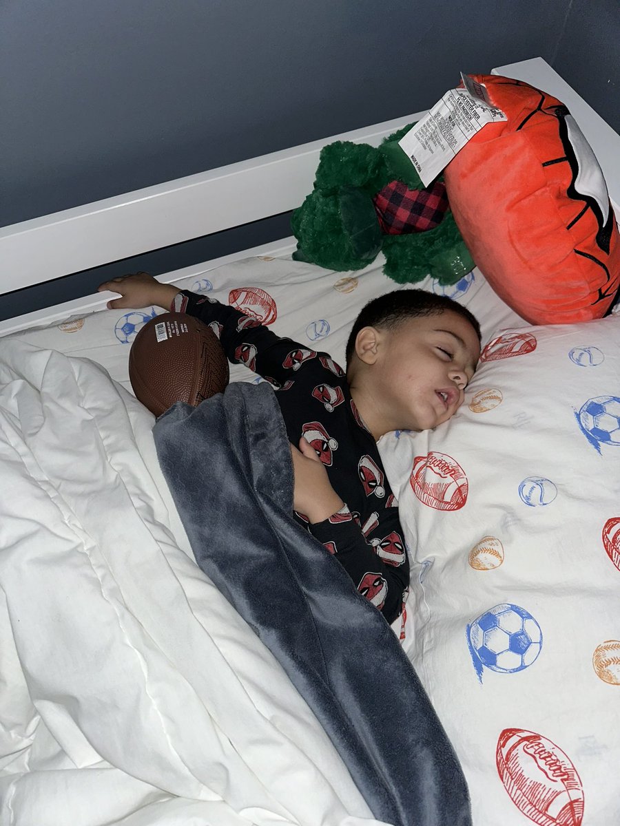 My two-year-old son Bryce got a new football yesterday and wouldn’t let it go! He decided to treat his new football like his lovey. #FootballDreams #Likefatherlikeson #Mytwin #Footballislife